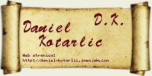 Daniel Kotarlić vizit kartica